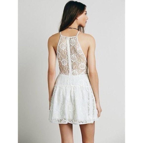 NWT Free People White Lace A-Line Mini Dress | Romantic Grunge Fairy Coquette 8 - Picture 7 of 13